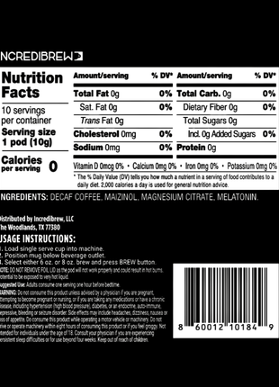 Decaf Coffee + 3mg Melatonin