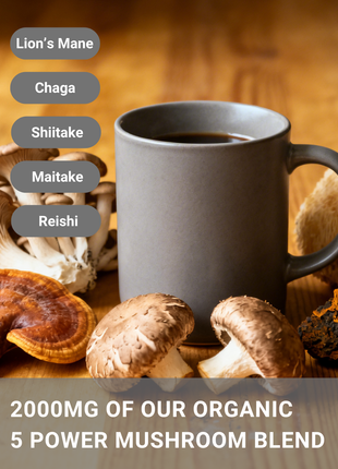 Organic Coffee + 2000mg Mushrooms